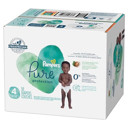 Pampers Pure Protection Diapers - Size 5, One Month Supply (132 Count), Hypoallergenic Premium Disposable Baby Diapers (Packaging May Vary)