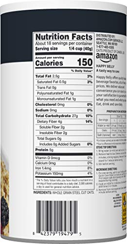 Amazon Brand - Happy Belly Old Fashioned Oats, 2.6 lb (Pack of 1)