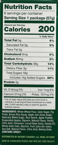 Nature's Bakery Fig Bar, Apple Cinnamon, 2 oz