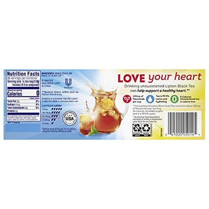 Lipton Unsweetened Iced Tea Bags, Family Size Tea Bags, 144 Total Tea Bags (24ct - Pack of 6)