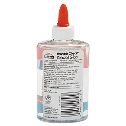 Elmer's E305 School Glue Washble Clear, 5 oz, Clear