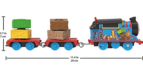 Thomas & Friends Motorized Toy Train Graffiti James Battery-Powered Engine with Tender & Cargo Car for Pretend Play Preschool Kids Ages 3+ Years