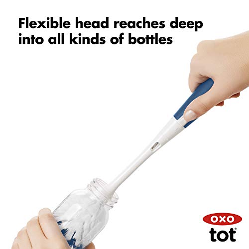 OXO Tot Bottle Brush with Nipple Cleaner and Stand - Gray