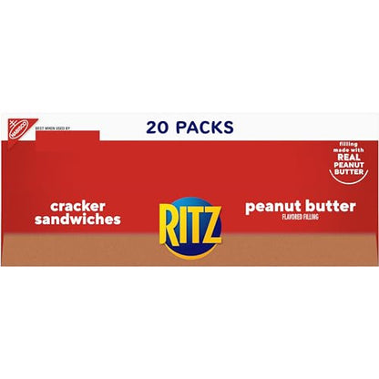 RITZ Peanut Butter Sandwich Crackers, 48 Snack Packs (6 Boxes, 6 Crackers Per Pack)