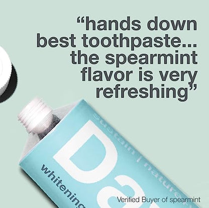 Davids Natural Toothpaste for Teeth Whitening, Peppermint, Antiplaque, Fluoride Free, SLS Free, EWG Verified, Toothpaste Squeezer Included, Recyclable Metal Tube, 5.25oz