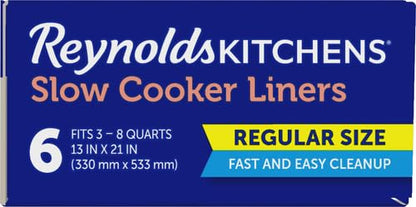 Reynolds Kitchens Slow Cooker Liners, Regular (Fits 3-8 Quarts), 6 Count