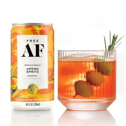 FREE AF Non-Alcoholic Tasting Pack | Ready to Drink, Random Assortment of Classic Mocktails | Low Calories & Sugar | 8.4fl oz Cans (6 pack)