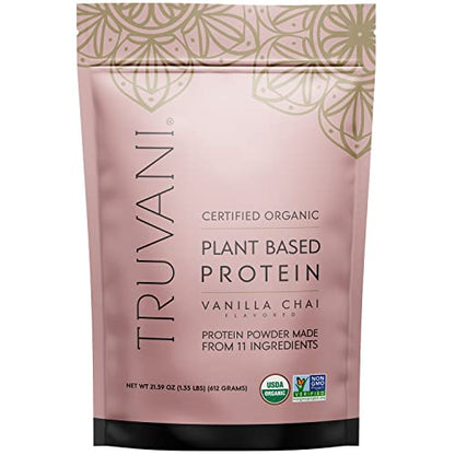 Truvani Vegan Pea Protein Powder | Banana Cinnamon | 20g Organic Plant Based Protein | 1 Serving | Keto | Gluten & Dairy Free | Low Carb | No Added Sugar