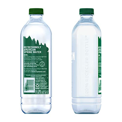 ORIGIN, 100% Natural Spring Water, 900 mL, Recycled Plastic Bottle, 30.4 Fl Oz (Pack of 12)