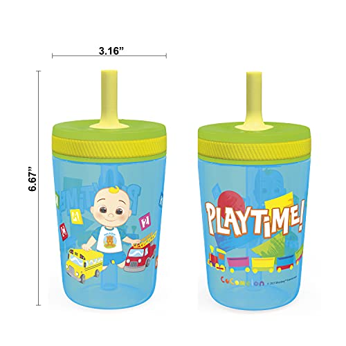 Zak Designs 15oz Bluey Kelso Tumbler Set, BPA-Free Leak-Proof Screw-On Lid with Straw Made of Durable Plastic and Silicone, Perfect Bundle for Kids, 2 Count (Pack of 1)