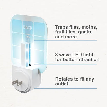 Safer Home SH502 Indoor Plug-In Fly Trap for Flies, Fruit Flies, Moths, Gnats, and Other Flying Insects – 400 Sq Ft of Protection