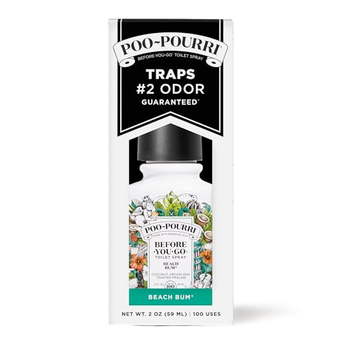 Poo-Pourri Before-You-Go Toilet Spray, Beach Bum, 1 Fl Oz Pocket Travel Size - Coconut, Orchid and Toasted Praline