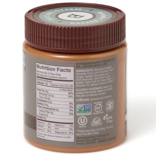 Barney Butter Almond Butter, Smooth, 16 Ounce Jar, Skin-Free Almonds, No Stir, Non-GMO, Gluten Free, Keto, Paleo, Vegan