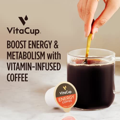 VitaCup Mushroom Coffee Pods - Boost Focus & Immunity with Lions Mane, Chaga, Vitamins, for Memory & Clarity, Recyclable K-Cup Pods, 16 Ct