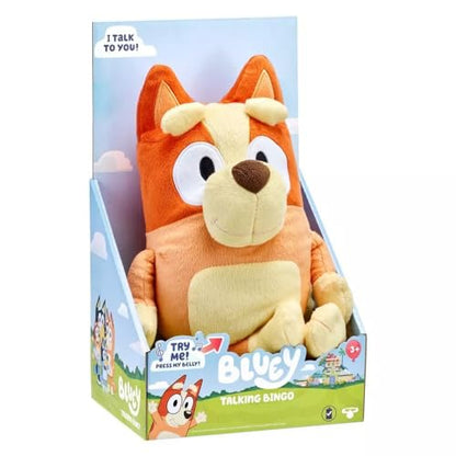 Bluey - 12" Talking Bingo Plush - Interactive - Sing Along with Bingo, 9 Different Phrases, Multicolor, 17137