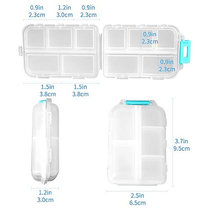 1Pack Travel Pill Organizer - 10 Compartments Pill Case, Compact and Portable Pill Box, Perfect for On-The-Go Storage, Pill Holder for Purse Gray