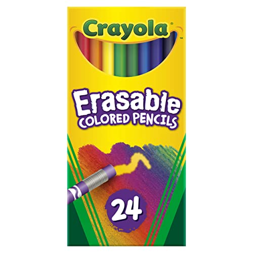 Crayola Erasable Colored Pencils, Kids At Home Activities, 24 Count, Assorted, Long