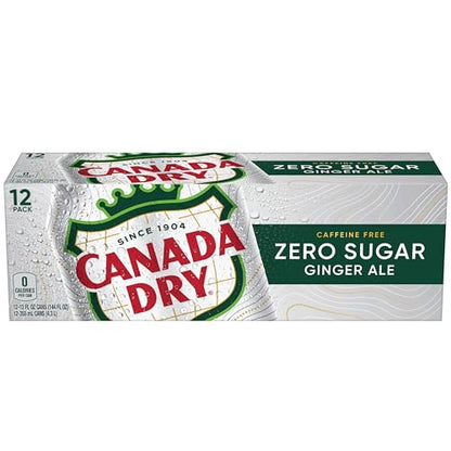 Canada Dry Zero Sugar Ginger Ale Soda, 12 fl oz cans (Pack of 12)