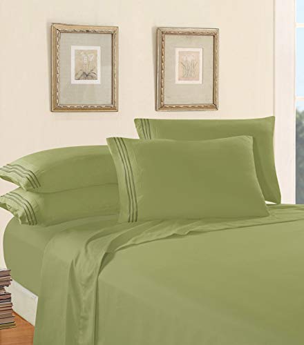 Elegant Comfort Luxury 1500 Premium Hotel Quality Microfiber 4-Piece Sheet Set - Wrinkle Resistant, All Around Elastic Fitted Sheet, Deep Pocket up to 16", Twin/Twin XL, Aqua