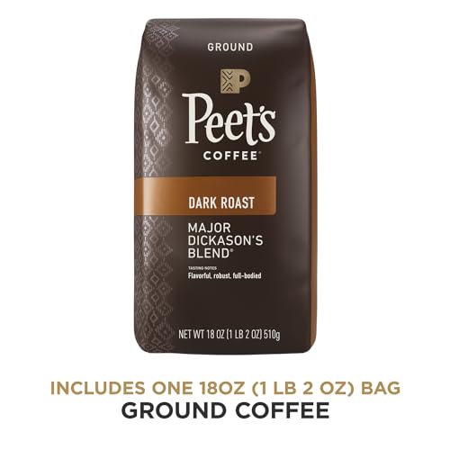 Peet's Coffee Major Dickason's Blend, Dark Roast Ground Coffee, 20 oz