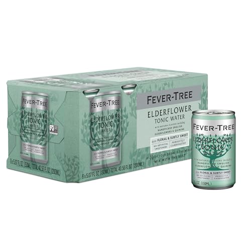 Fever-Tree Light Tonic Water Cans, 5.07 Fl Oz (Pack of 24), Lower in Calories, No Artificial Sweeteners, Flavorings or Preservatives (Packaging may vary)