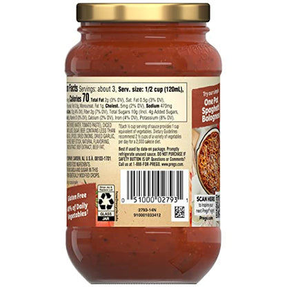 Prego Chunky Tomato with Garlic and Onion Pasta Sauce, 24 Oz Jar