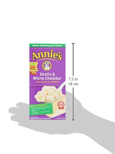 Annie's White Cheddar Shells Macaroni and Cheese with Organic Pasta, 6 oz (Pack of 12)