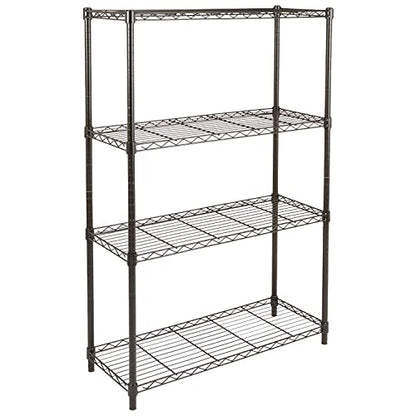 Amazon Basics 3-Shelf Adjustable, Heavy Duty Storage Shelving Unit (250 lbs loading capacity per shelf), Steel Organizer Wire Rack, 23.2"L x 13.4"W x 30"H, Black