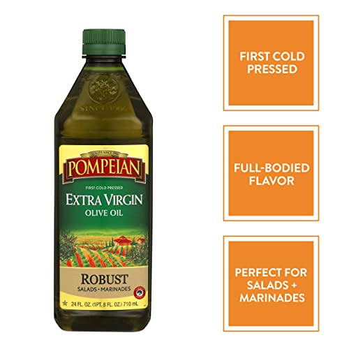 Pompeian Robust Extra Virgin Olive Oil, First Cold Pressed, Full-Bodied Flavor, Perfect for Salad Dressings & Marinades, 68 FL. OZ.