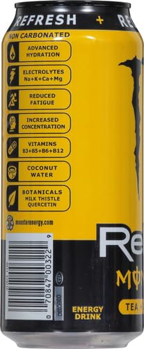 Monster Energy Rehab Tea + Lemonade + Energy, Energy Iced Tea, Energy Drink 15.5 Ounce (Pack of 15)