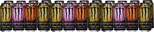 Monster Energy Rehab Tea + Lemonade + Energy, Energy Iced Tea, Energy Drink 15.5 Ounce (Pack of 15)