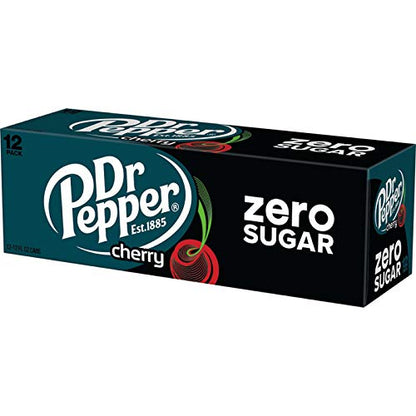 Dr Pepper Zero Strawberries and Cream Soda, 12 fl oz cans, 12 Pack