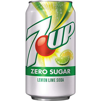 7UP Zero Sugar Lemon Lime Soda, 12 fl oz cans (Pack of 12)