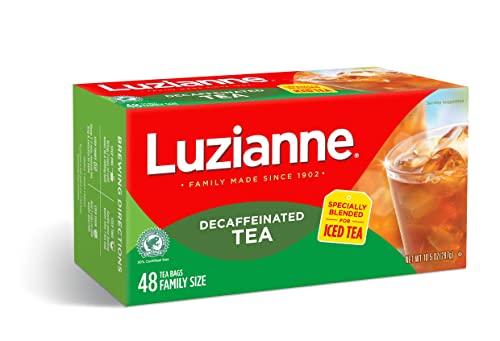 Luzianne Decaffeinated Iced Tea Bags, Family Size, 24ct Box (Pack of 6)