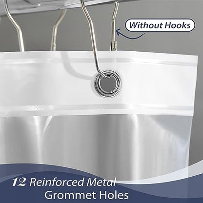 8G Heavy Duty Clear Shower Curtain Liner - 72" x 72" Weighted Shower Liner for Bathroom (8G Clear, 1PCS)