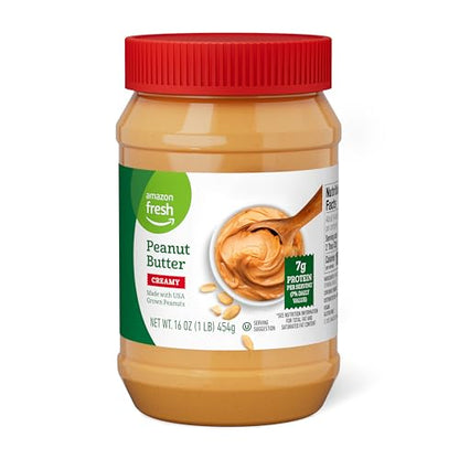 Amazon Fresh, Creamy Peanut Butter, 16 Oz (Previously Happy Belly, Packaging May Vary)