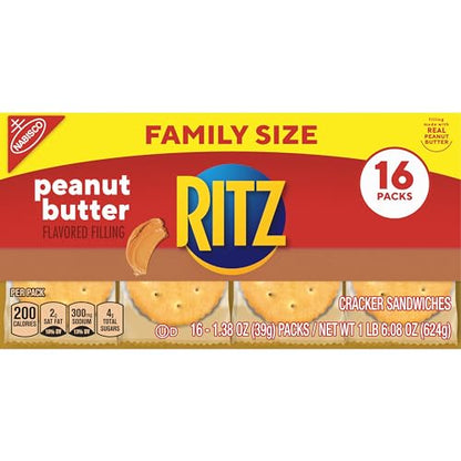 RITZ Peanut Butter Sandwich Crackers, 48 Snack Packs (6 Boxes, 6 Crackers Per Pack)