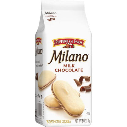 Pepperidge Farm Milano Milk Chocolate Cookies, 6 OZ Bag (15 Cookies)