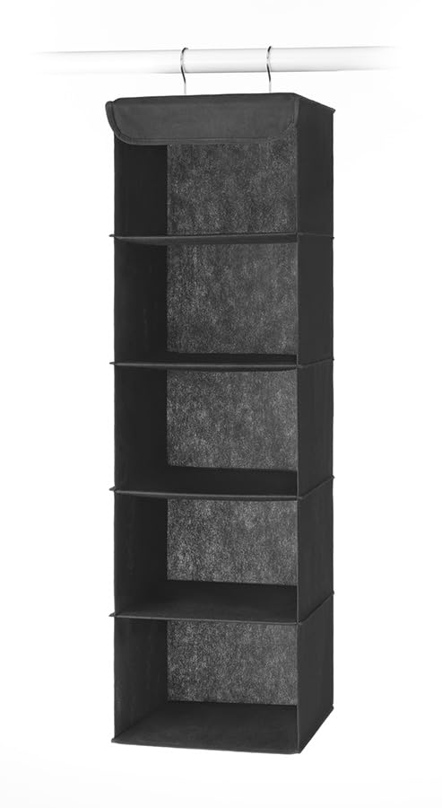 Whitmor 5 Section Closet Organizer - Hanging Shelves with Sturdy Metal Frame