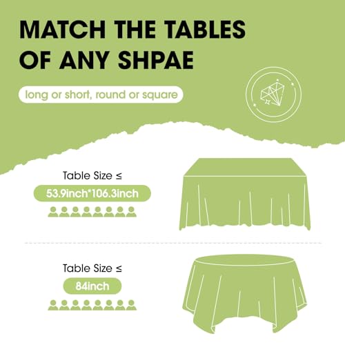 Premium Disposable Table Cloth - 10 Pack, 54 x 108 Inch Table Cloths for Parties, Decorative Tablecloths for Rectangle Tables, White Plastic Table Cover, Leakproof & Sturdy, White