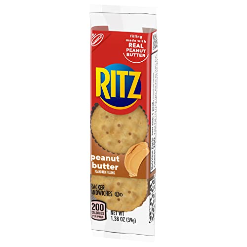 RITZ Peanut Butter Sandwich Crackers, 48 Snack Packs (6 Boxes, 6 Crackers Per Pack)