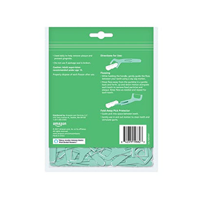 Amazon Basics Mint Dental Flossers, 90 Count, 1 Pack (Previously Solimo)