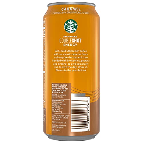 Starbucks Doubleshot Energy Drink Coffee Beverage, Vanilla, Iced Coffee, 15 fl oz Cans (12 Pack) (Packaging May Vary)