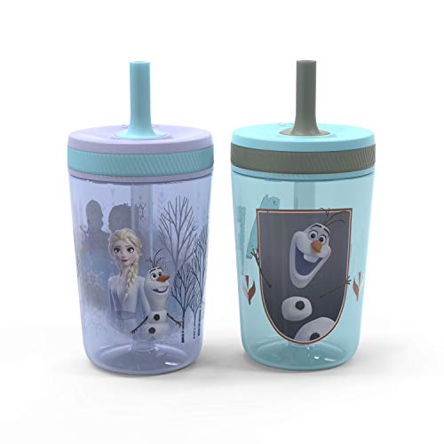 Zak Designs 15oz Bluey Kelso Tumbler Set, BPA-Free Leak-Proof Screw-On Lid with Straw Made of Durable Plastic and Silicone, Perfect Bundle for Kids, 2 Count (Pack of 1)