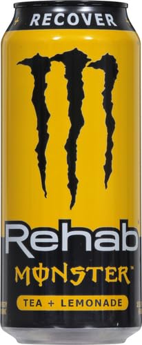 Monster Energy Rehab Tea + Lemonade + Energy, Energy Iced Tea, Energy Drink 15.5 Ounce (Pack of 15)