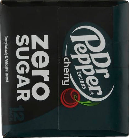 Dr Pepper Zero Strawberries and Cream Soda, 12 fl oz cans, 12 Pack