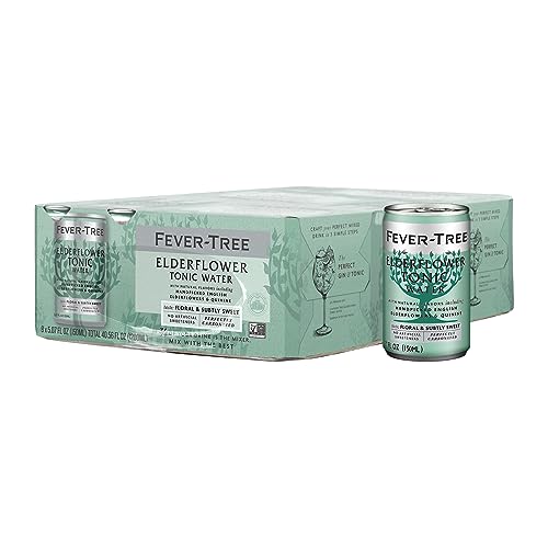 Fever-Tree Light Tonic Water Cans, 5.07 Fl Oz (Pack of 24), Lower in Calories, No Artificial Sweeteners, Flavorings or Preservatives (Packaging may vary)