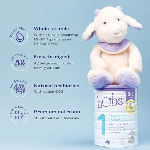 Bubs Goat Milk Follow On Formula Stage 2, Babies 6-12 months, Made with Fresh Goat Milk, 28.2 oz