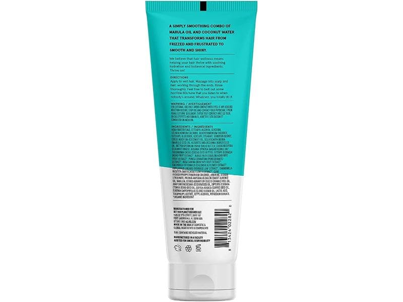 Acure Simply Smoothing Conditioner - & Marula Oil | 100% Vegan | Performance Driven Hair Care | Smooths & Reduces Frizz | White/Blue, Coconut Water, 8 Fl.Oz