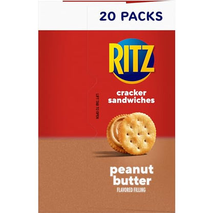 RITZ Peanut Butter Sandwich Crackers, 48 Snack Packs (6 Boxes, 6 Crackers Per Pack)